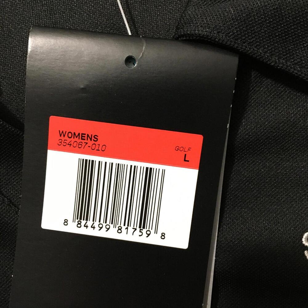 Nike Dri Fit Womens LARGE Black Golf Polo Shirt SANTANA ROW - Picture 4 of 12